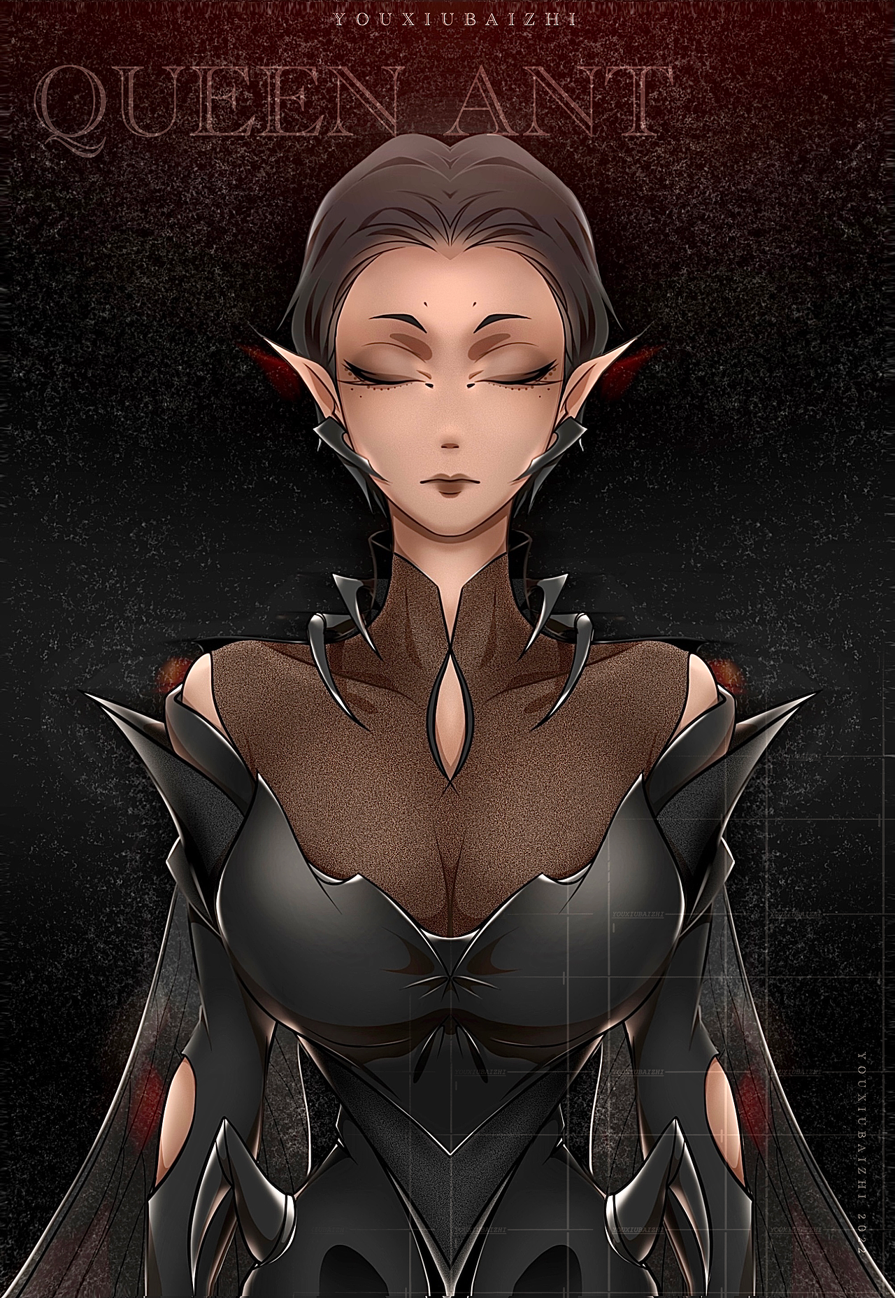 画一组昆虫拟人小姐姐