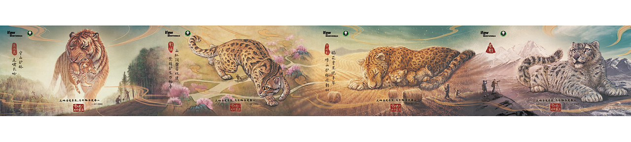 为动物保护组织绘制的“中国大猫”系列地铁海报（图ZMzIxMjQ3NDM2） - 海报 - 站酷设计师守林动画原创素材 - 站酷ZCOOL