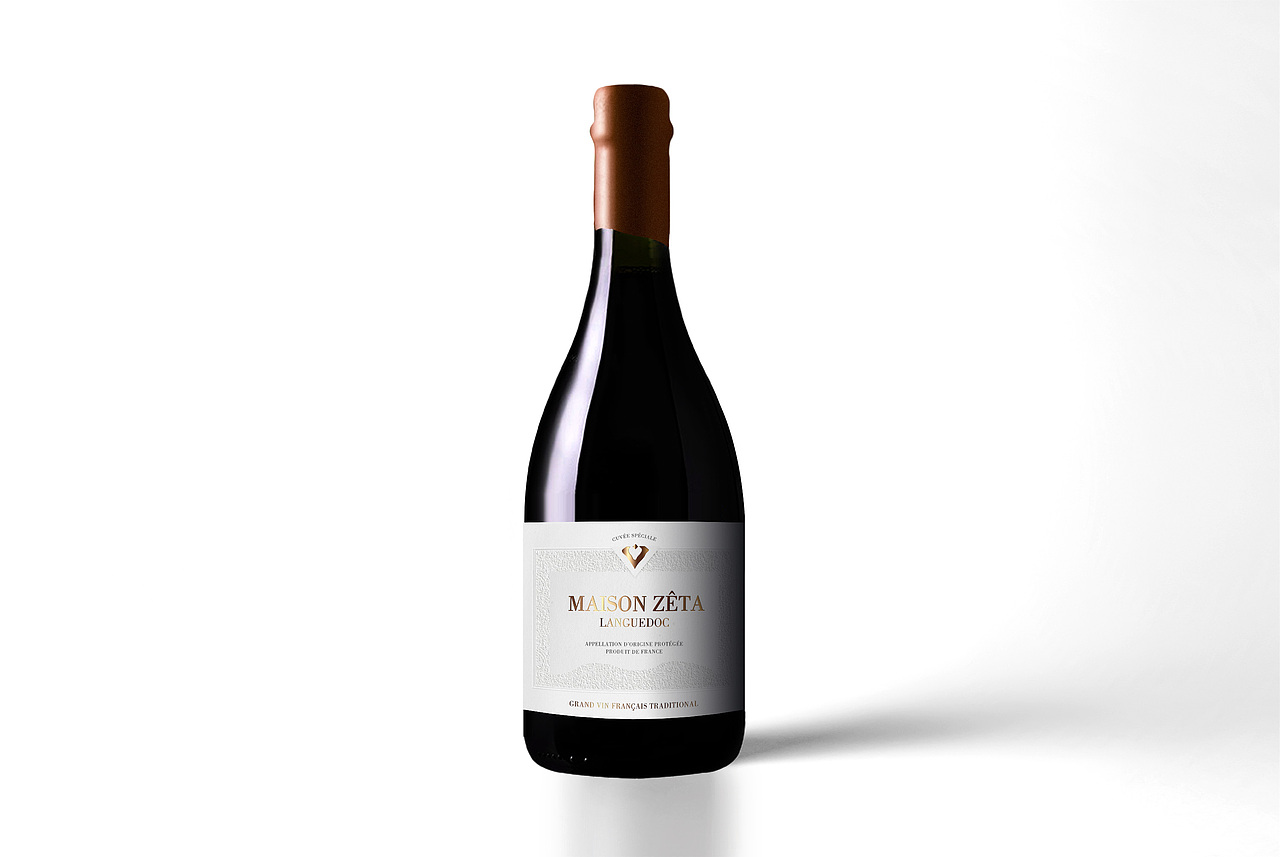法国朗格多克干红葡萄酒酒标设计(重磅勃艮第瓶)