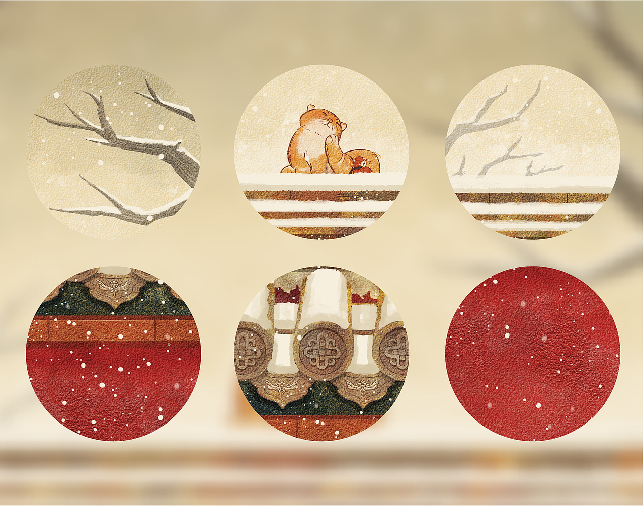 立冬初雪（图ZMzIxMzUxNzg0） - 创作习作 - 站酷设计师插画师猪护法原创素材 - 站酷ZCOOL