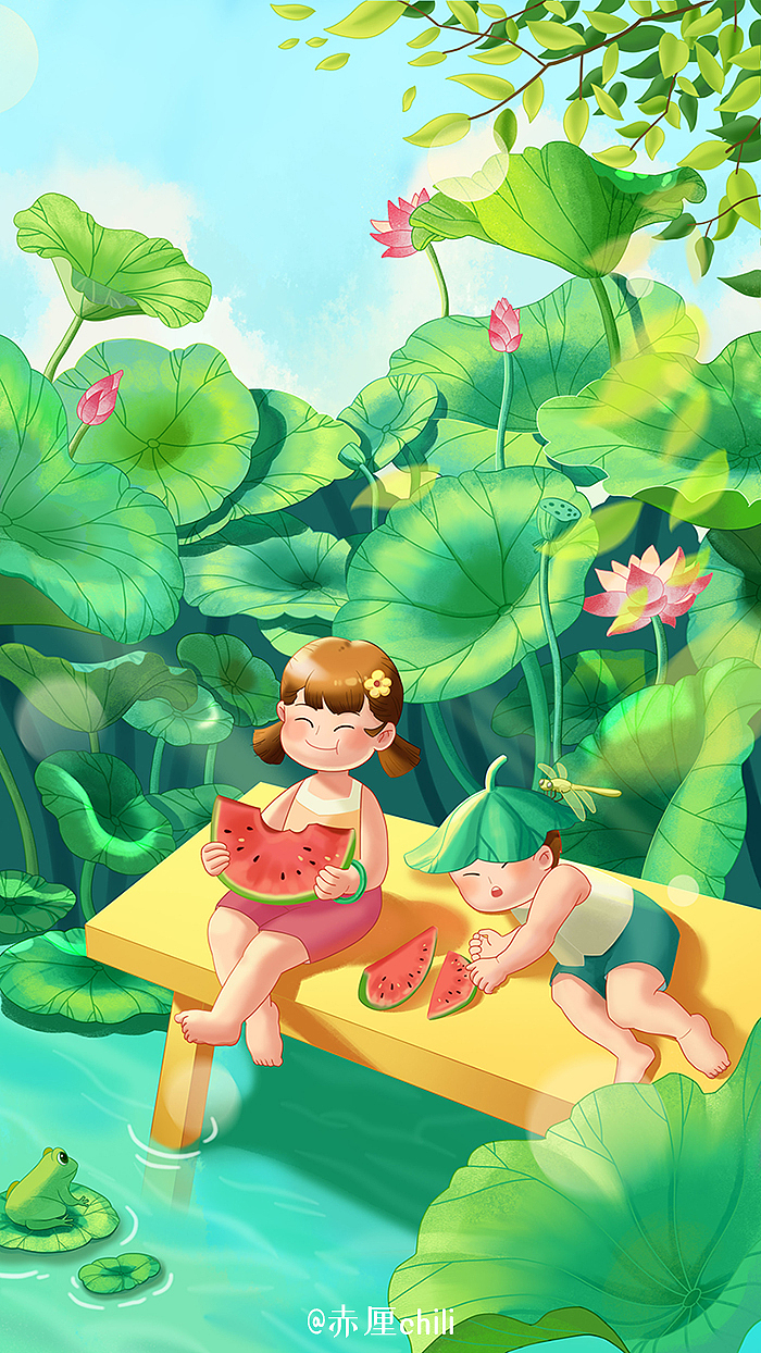 插画作品 | 童年记忆 夏天&秋天