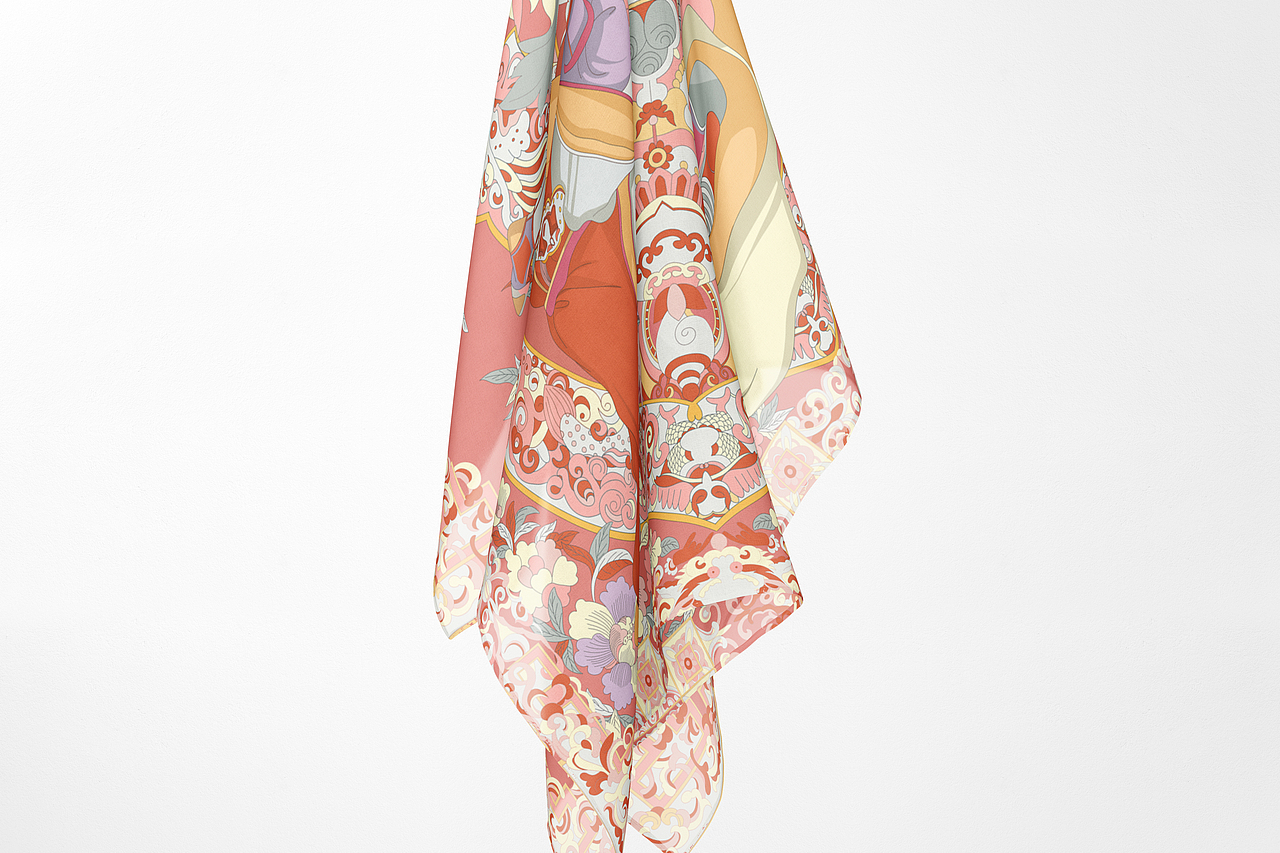 卓玛的礼物｜丝巾图案插画设计（图ZMzA5ODIxMzky） - 商业插画 - 站酷设计师十二亿工作室原创素材 - 站酷ZCOOL