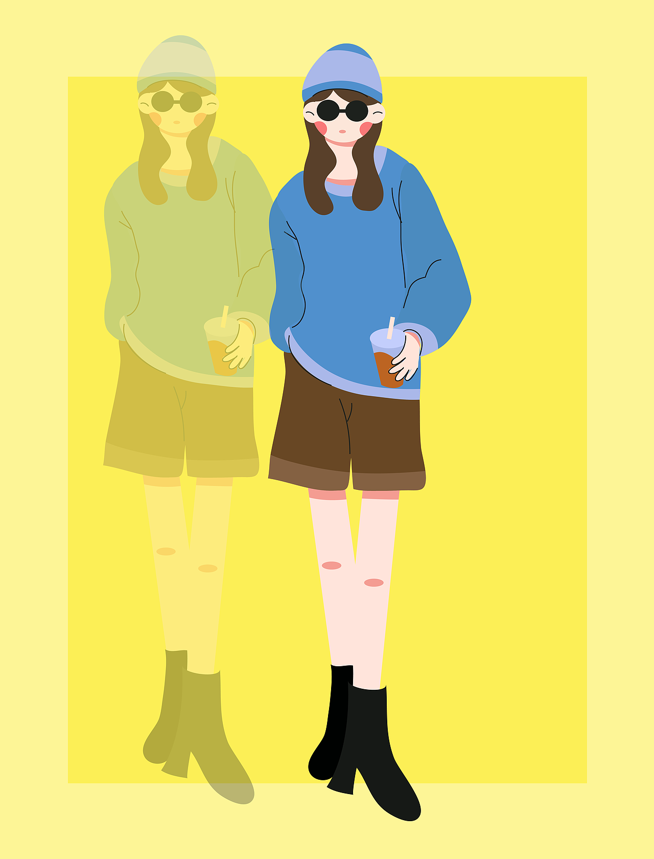 扁平人物插画创作练习（图ZMzE4NDMyODk2） - 创作习作 - 站酷设计师柳金LIUKIN原创素材 - 站酷ZCOOL