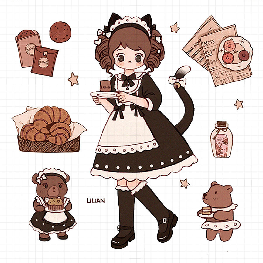 一些可爱的小贴纸手帐