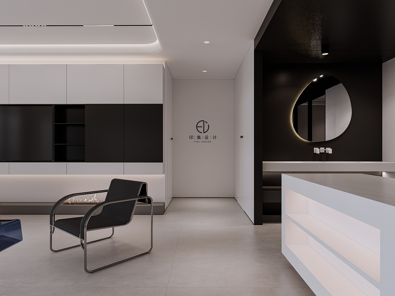 160㎡ 极简黑白灰，凡而不俗，构筑自由（图ZMzMxMjA1OTc2） - 家装设计 - 站酷设计师印集装饰设计原创素材 - 站酷ZCOOL