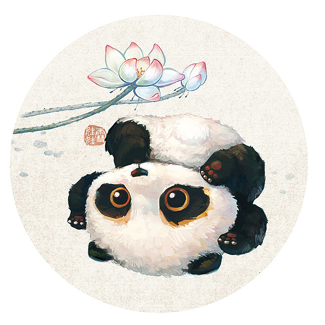 【萌宠by雪娃娃】——熊猫&竹&荷花&银杏&枇杷（图ZMzY5MzI0MjEy） - 商业插画 - 站酷设计师雪娃娃童画原创素材 - 站酷ZCOOL
