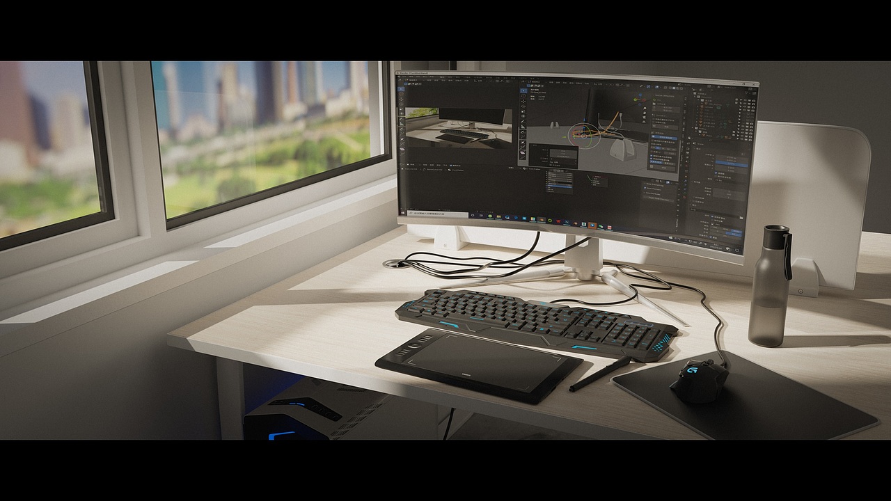 美工搬砖摸鱼工作一角