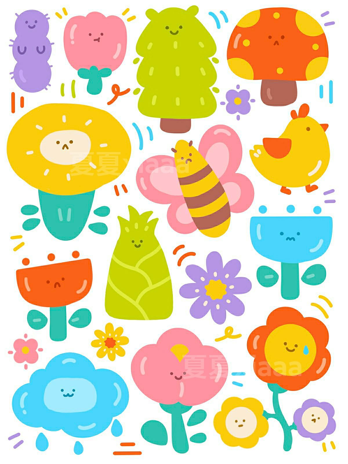 春天系列作品（图ZMzM5NDkyMzYw） - 艺术插画 - 站酷设计师夏夏xiaaa原创素材 - 站酷ZCOOL