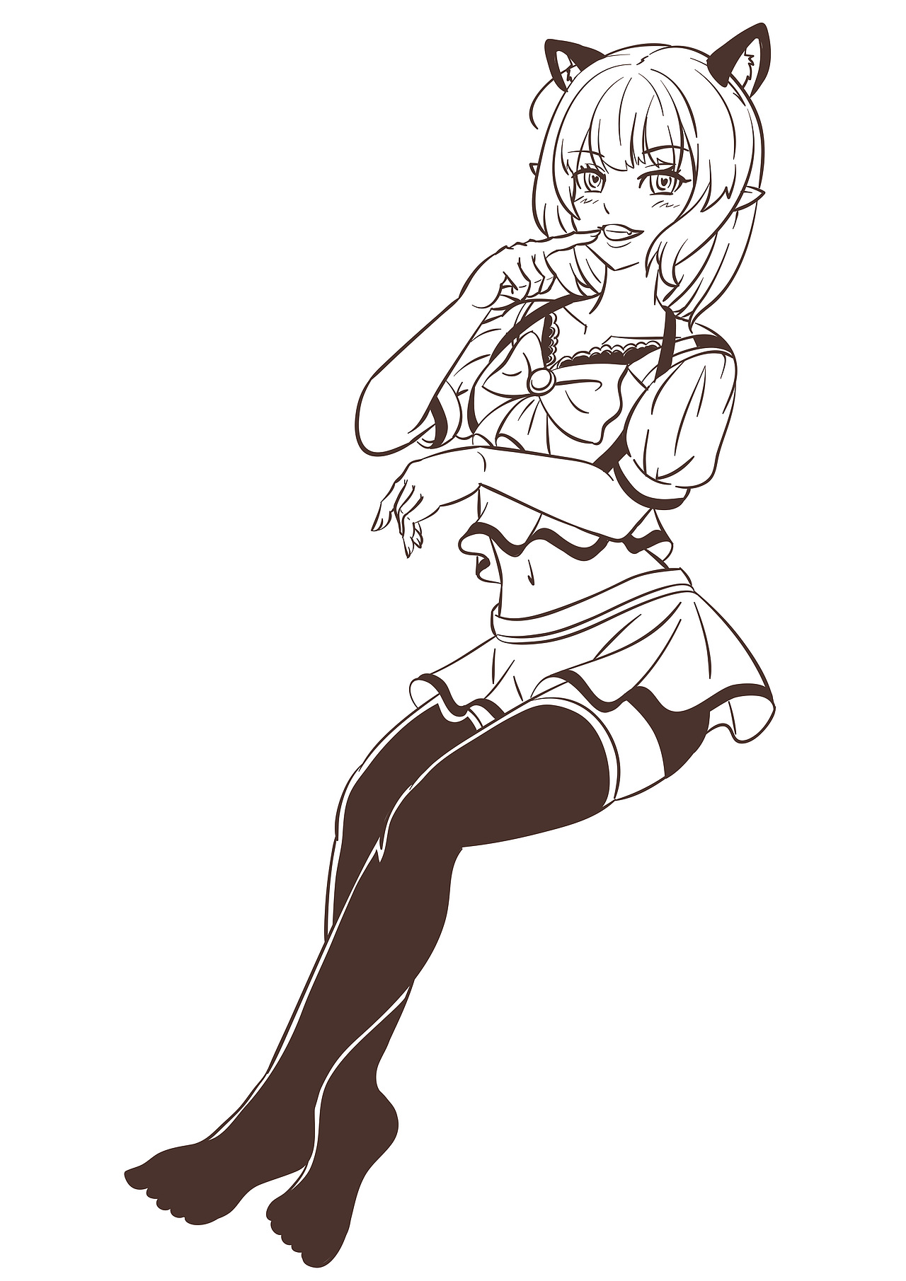 二次元线稿（图ZMjcxNTIzOTcy） - 商业插画 - 站酷设计师魔灯magic原创素材 - 站酷ZCOOL