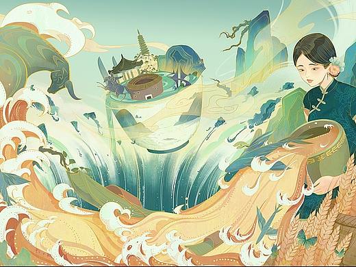国潮节气插画-芒种