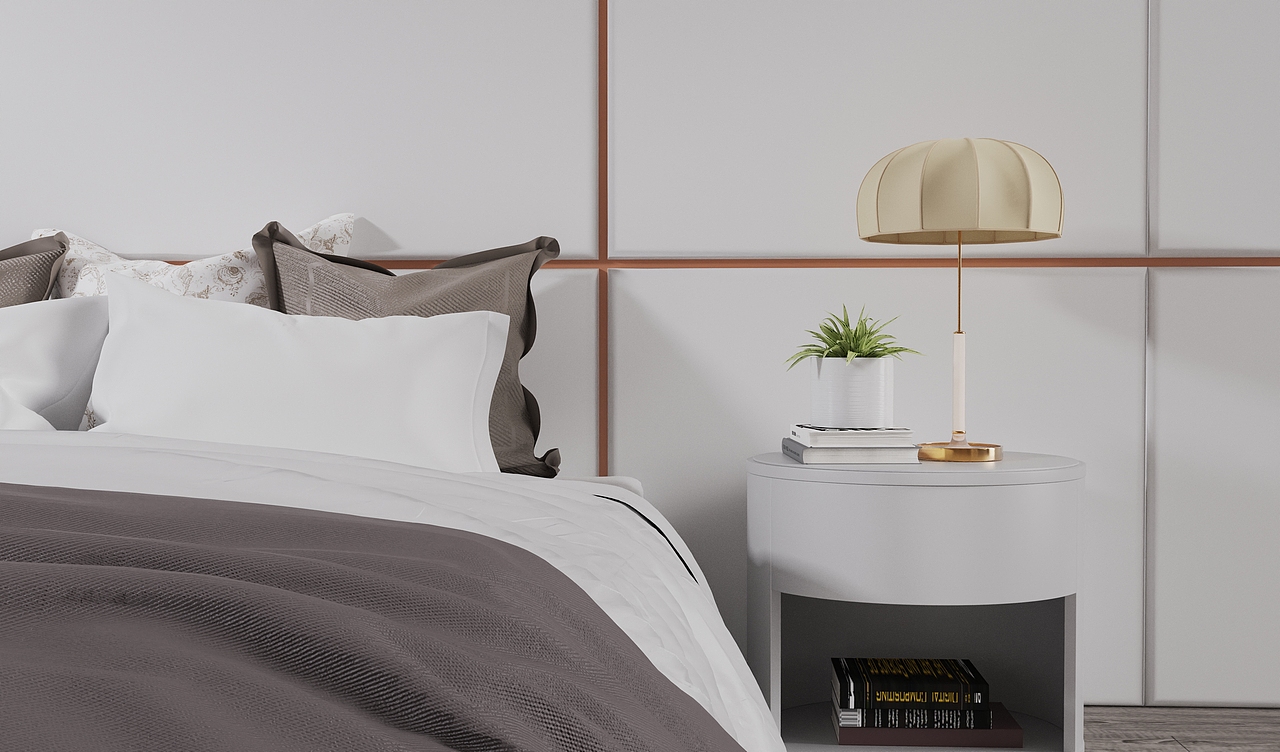 keyshot渲染素材简约卧室小场景