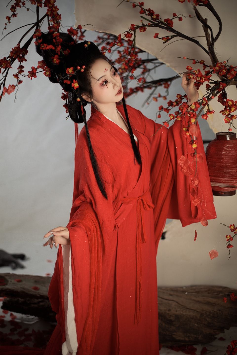 白墙下的红梅（图ZMzI1MjUxNzUy） - 人像摄影 - 站酷设计师摄影师王野原创素材 - 站酷ZCOOL