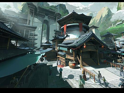 东方建筑氛围图