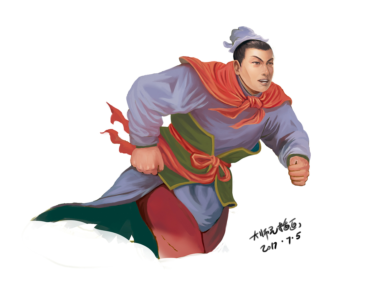 奔跑的古人（图ZODQzODczNDA=） - 儿童插画 - 站酷设计师虚山原创素材 - 站酷ZCOOL
