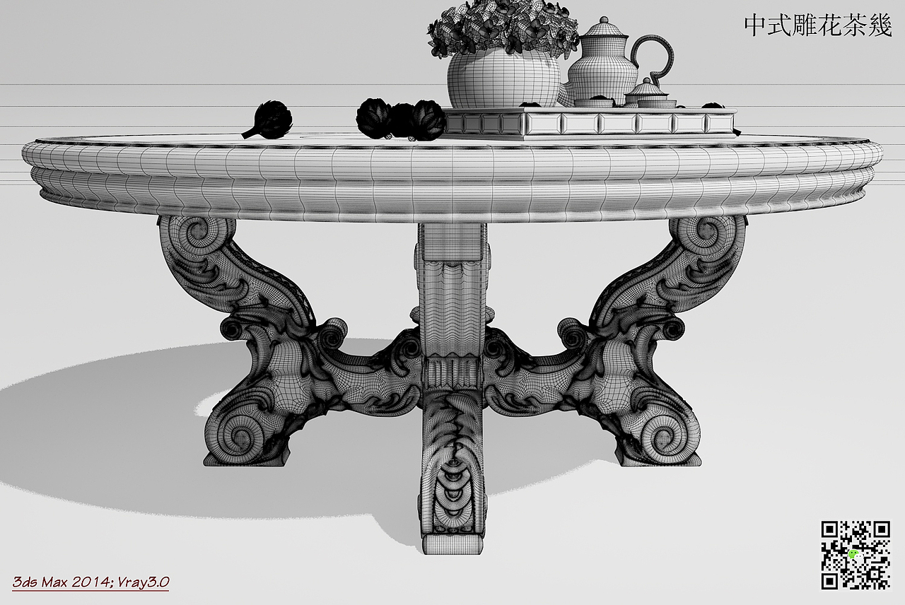 中式雕花茶几（图ZNjA5NDQ2MDA=） - 生活用品 - 站酷设计师yk1086原创素材 - 站酷ZCOOL
