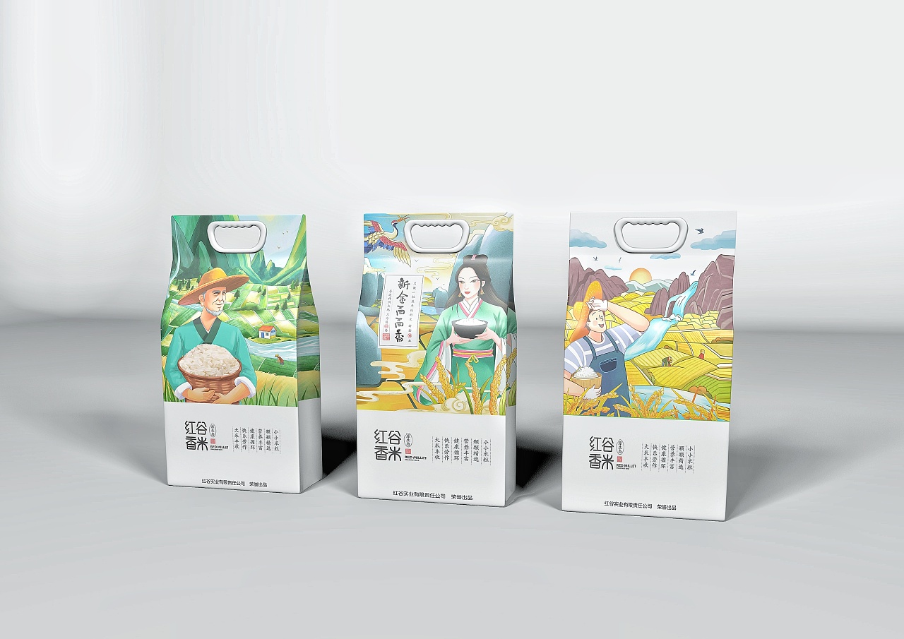 一个大米袋的包装设计