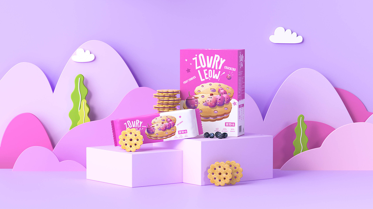 水果口味饼干包装设计