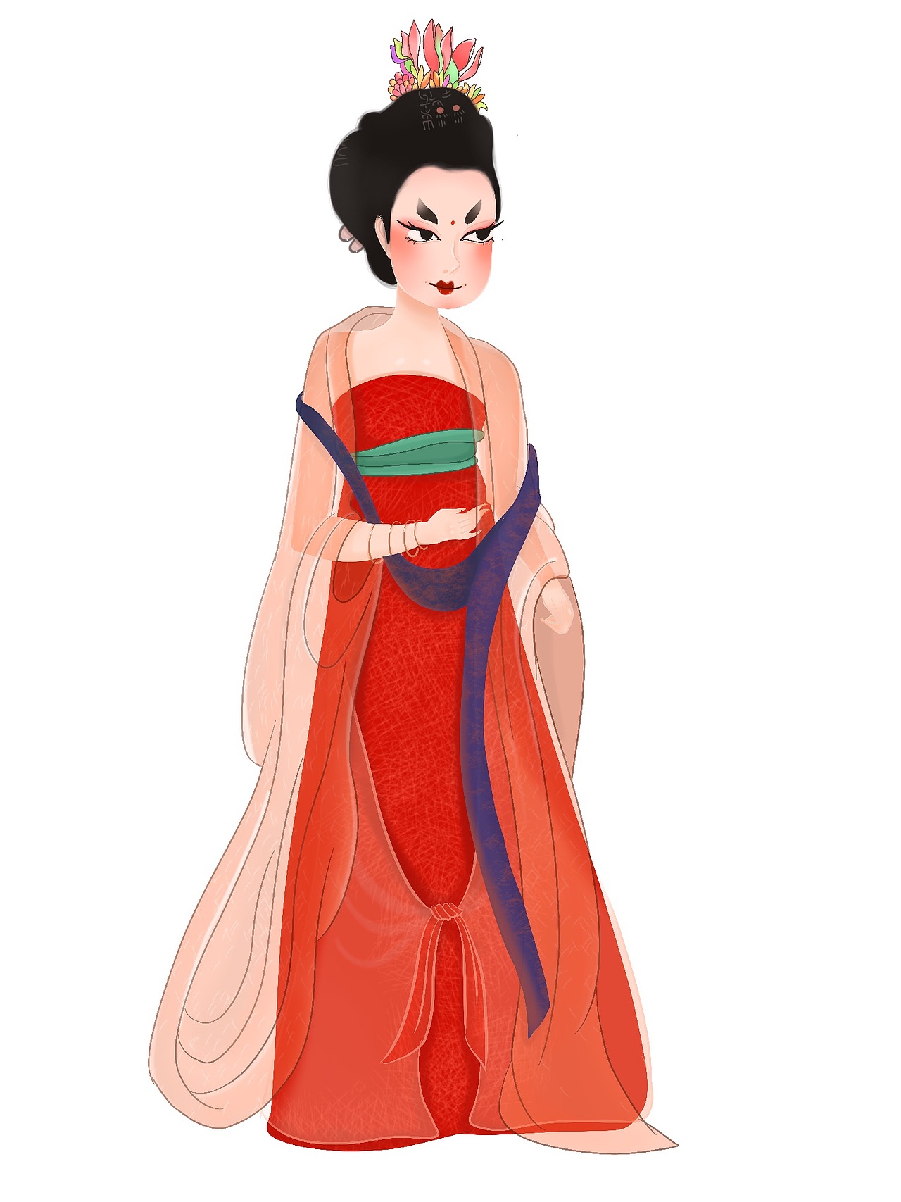 唐朝女子 插画 人物