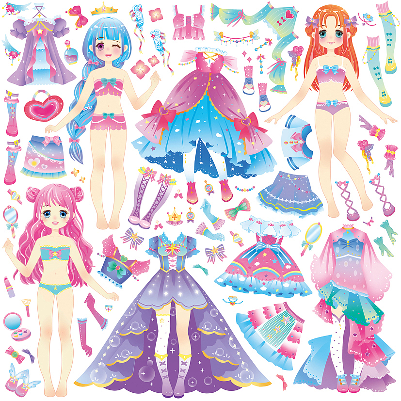 小公主换装贴纸四套系列36岁已商用