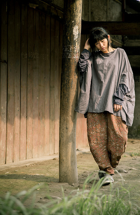 女士棉麻针织袖超宽松文艺气质手作套头长袖t恤旅游原创服装设计（图ZMTEzMDUwNjQ=） - 休闲/流行服饰 - 站酷设计师王善斌原创素材 - 站酷ZCOOL