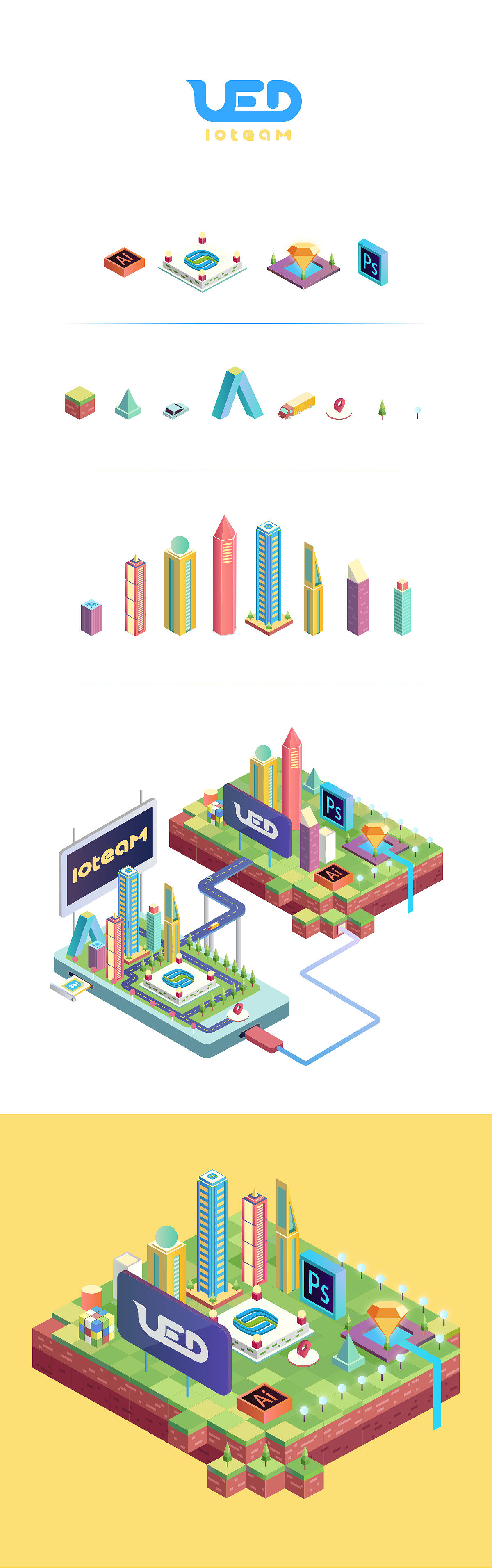 ued团队logo和插图设计（图ZNjQwMzg3NzY=） - 商业插画 - 站酷设计师黑的漂亮原创素材 - 站酷ZCOOL