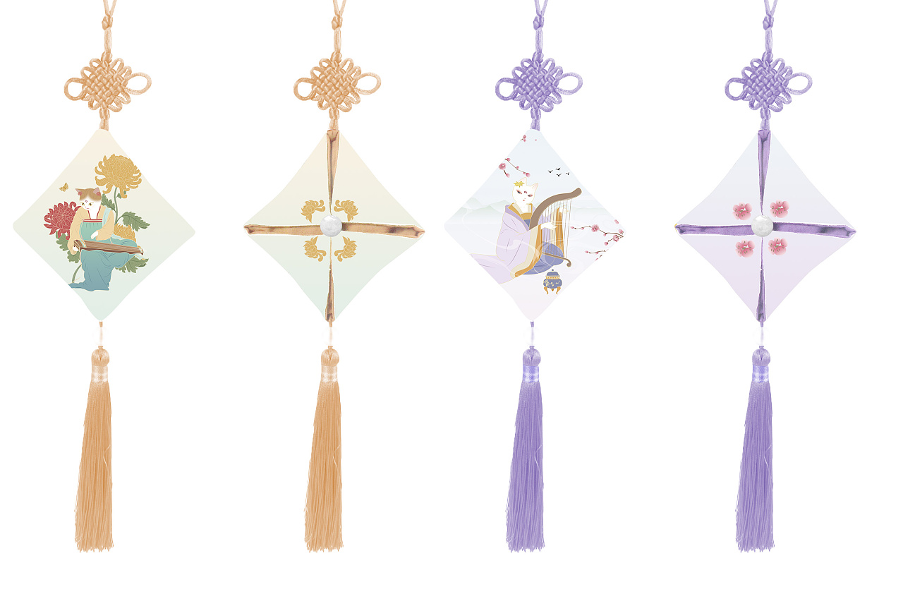 (纯手绘)最近帮公司设计的一些香囊