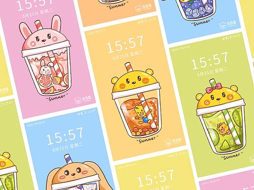 当当家族夏日系列壁纸丨夏天，喝奶茶吗