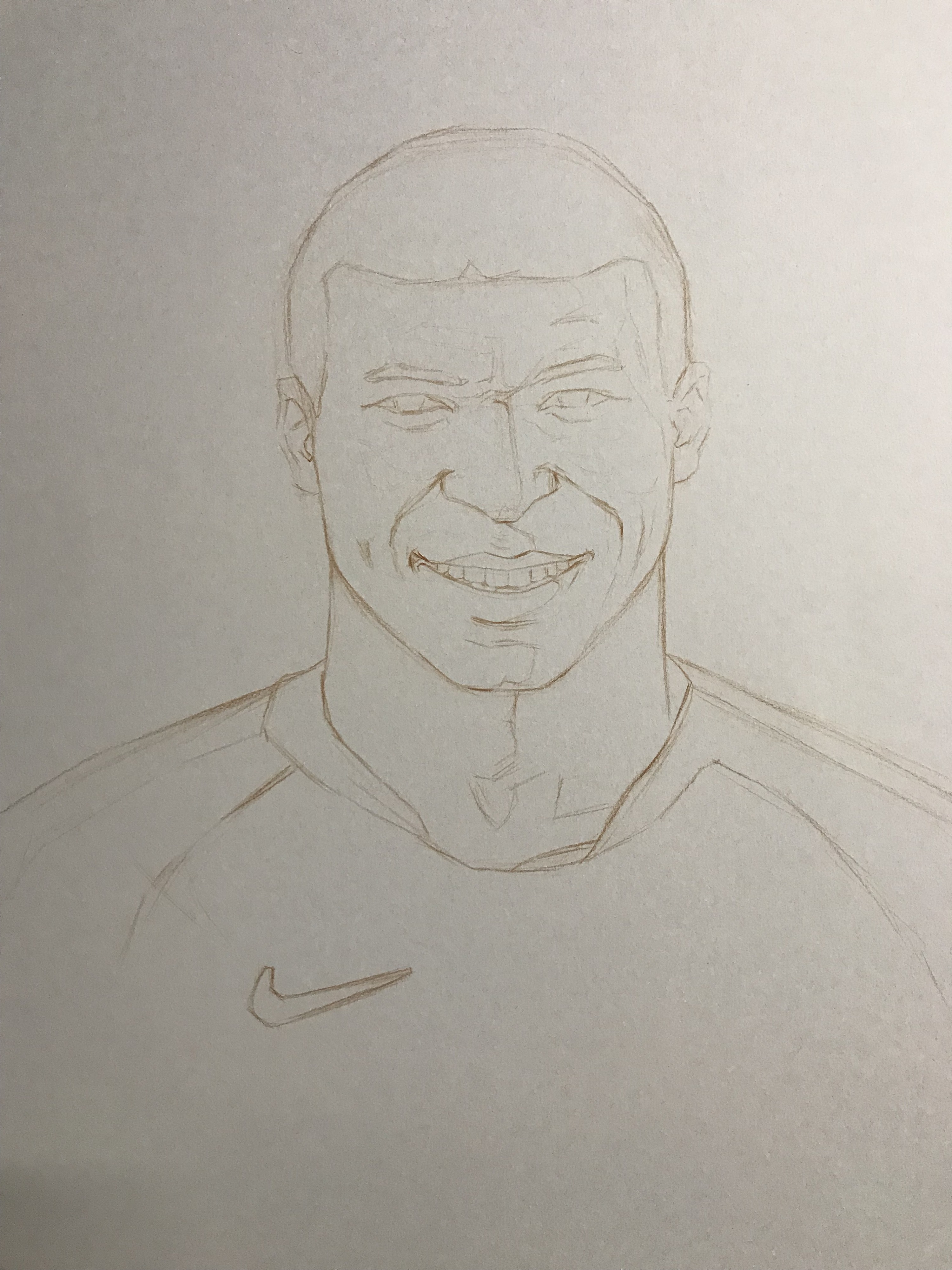 彩铅人物系列-法国球星 姆巴佩