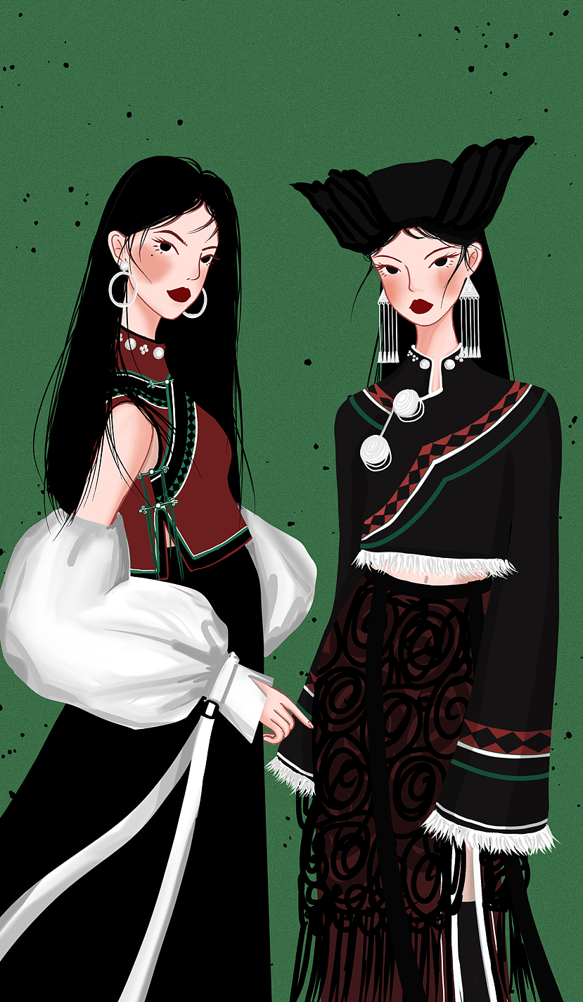 凉山彝族（图ZMzY0MTY1MTEy） - 艺术插画 - 站酷设计师KikiLori原创素材 - 站酷ZCOOL