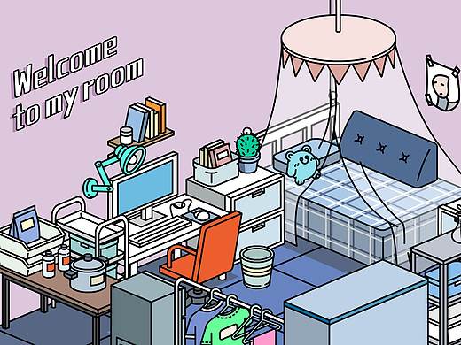 HI~欢迎参观我的房间（个人主页-ZNTQ2NDUwMDQ=） - 艺术插画 - 站酷设计师杀你娃原创素材 - 站酷ZCOOL