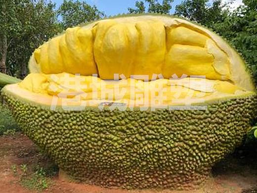 水果之王景区地标装饰玻璃钢仿真菠萝蜜榴莲雕塑定制厂