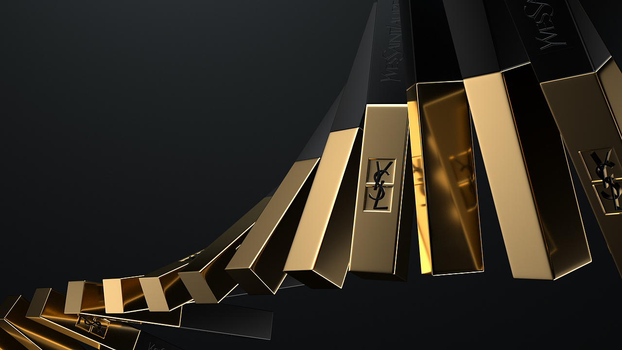 YSL圣罗兰 - 小金条口红产品动画视频渲染