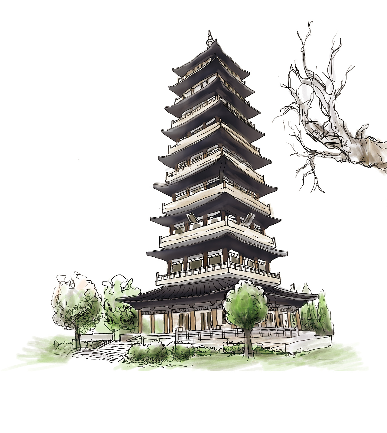 手绘· 扬州小景