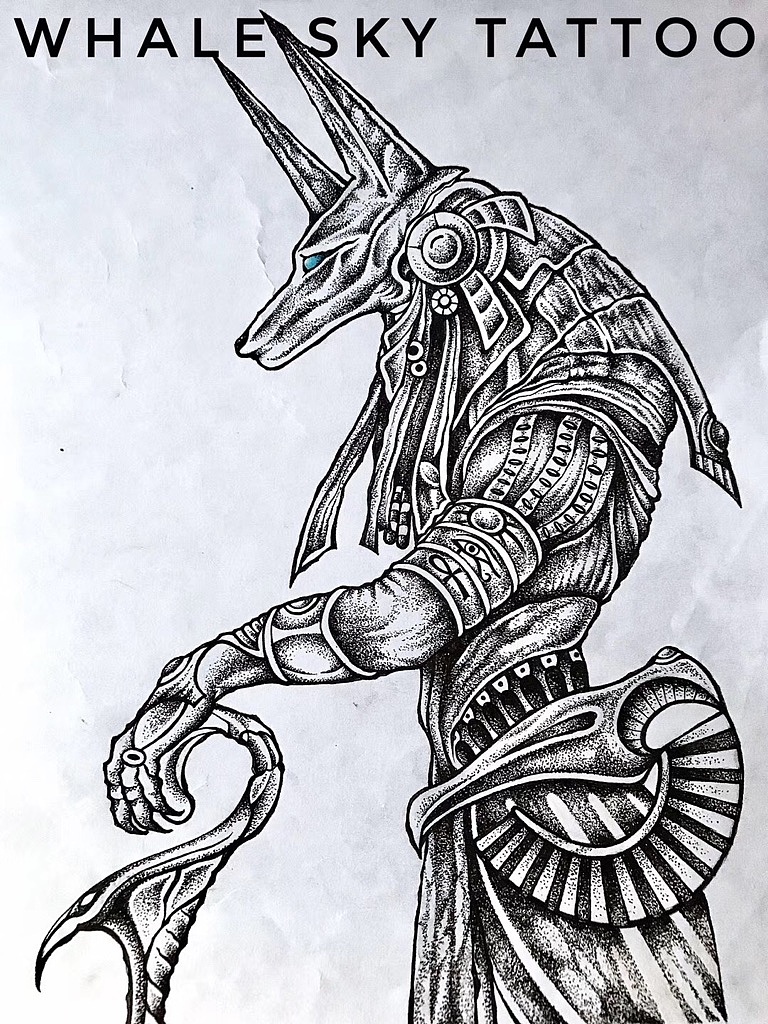 埃及狗头人阿努比斯点刺手稿