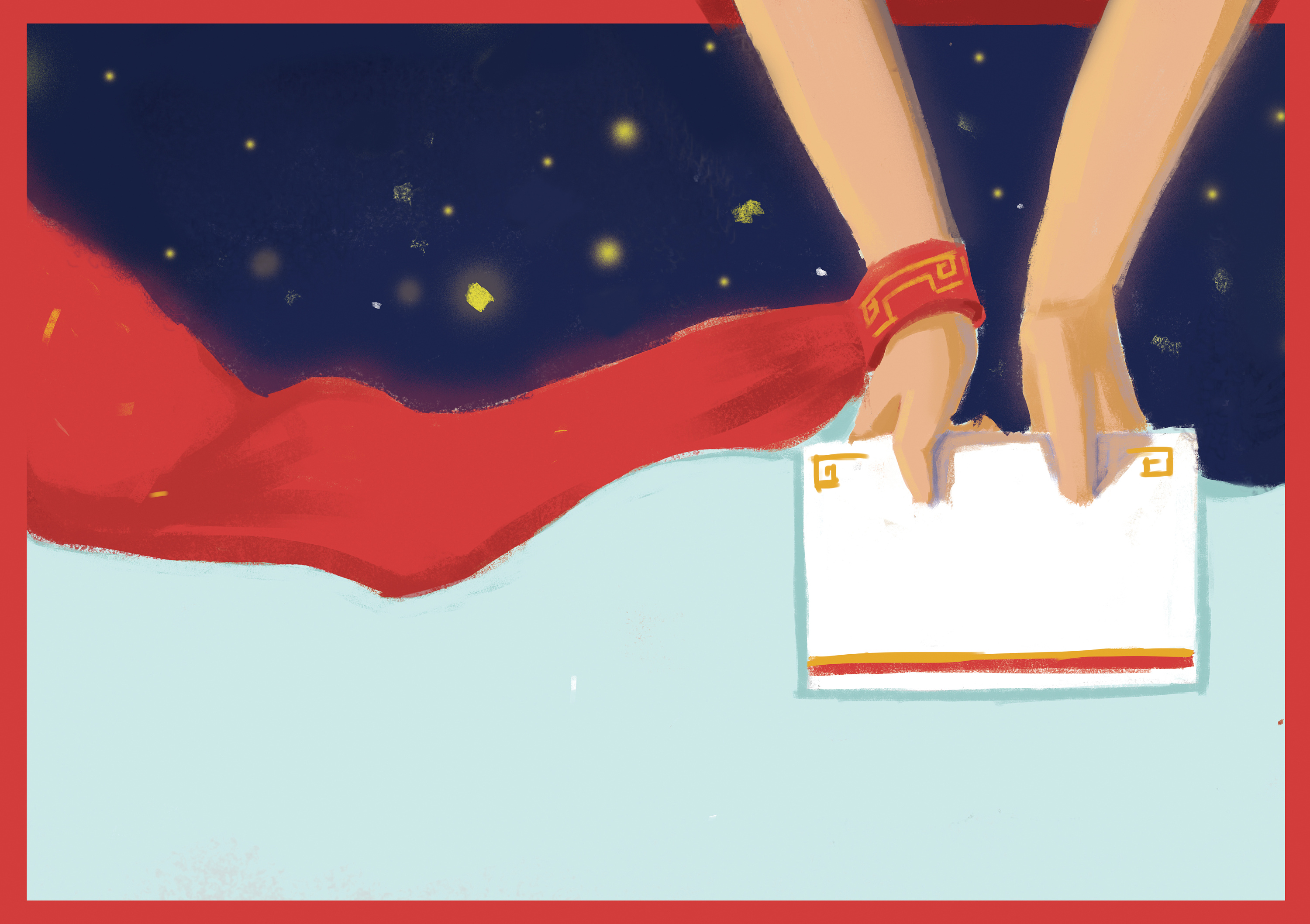 贺卡明信片-来自--的一封信|插画|其他插画|16夜 - 原创作品 - 站酷