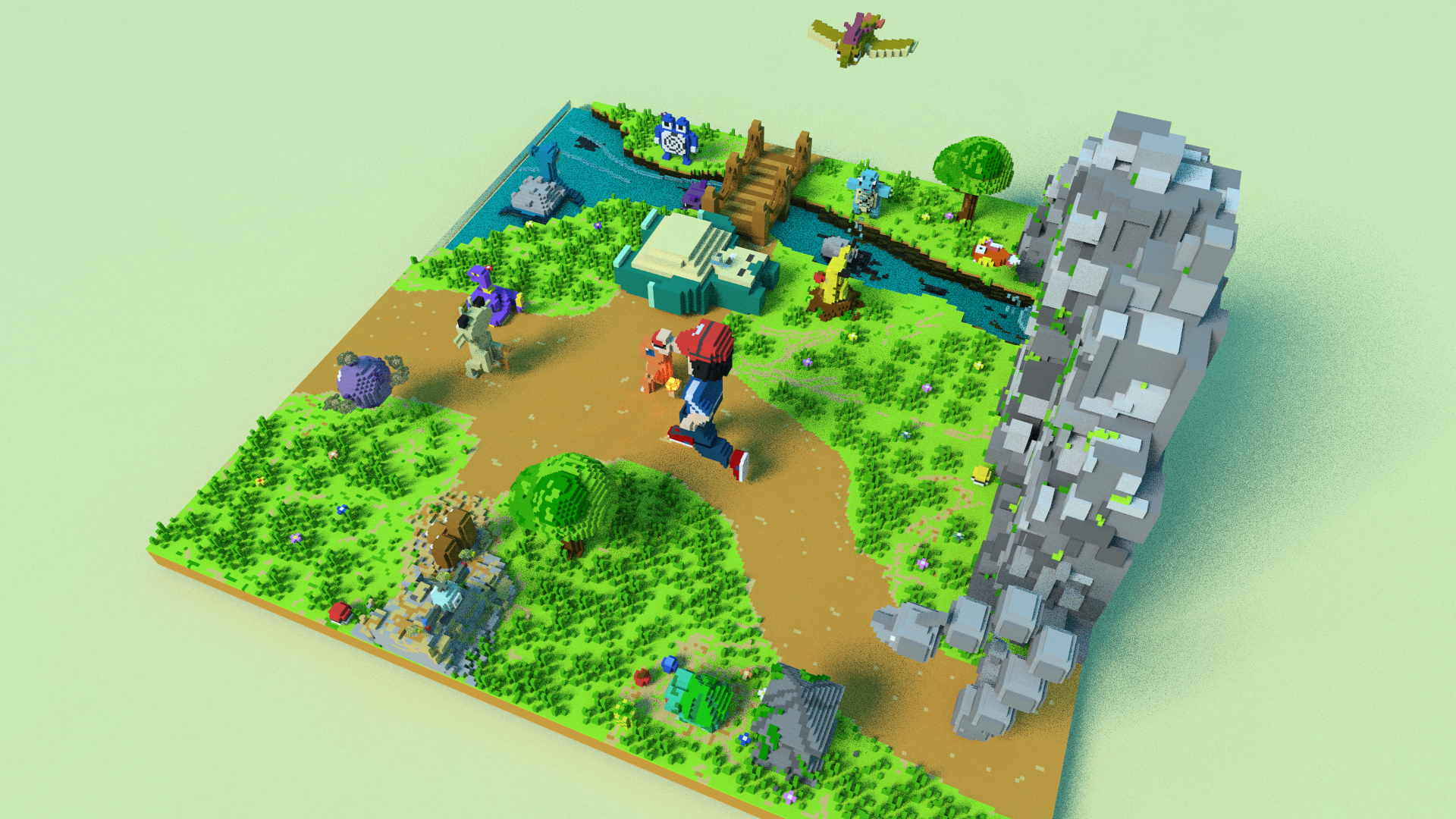 口袋妖怪3d像素风作品