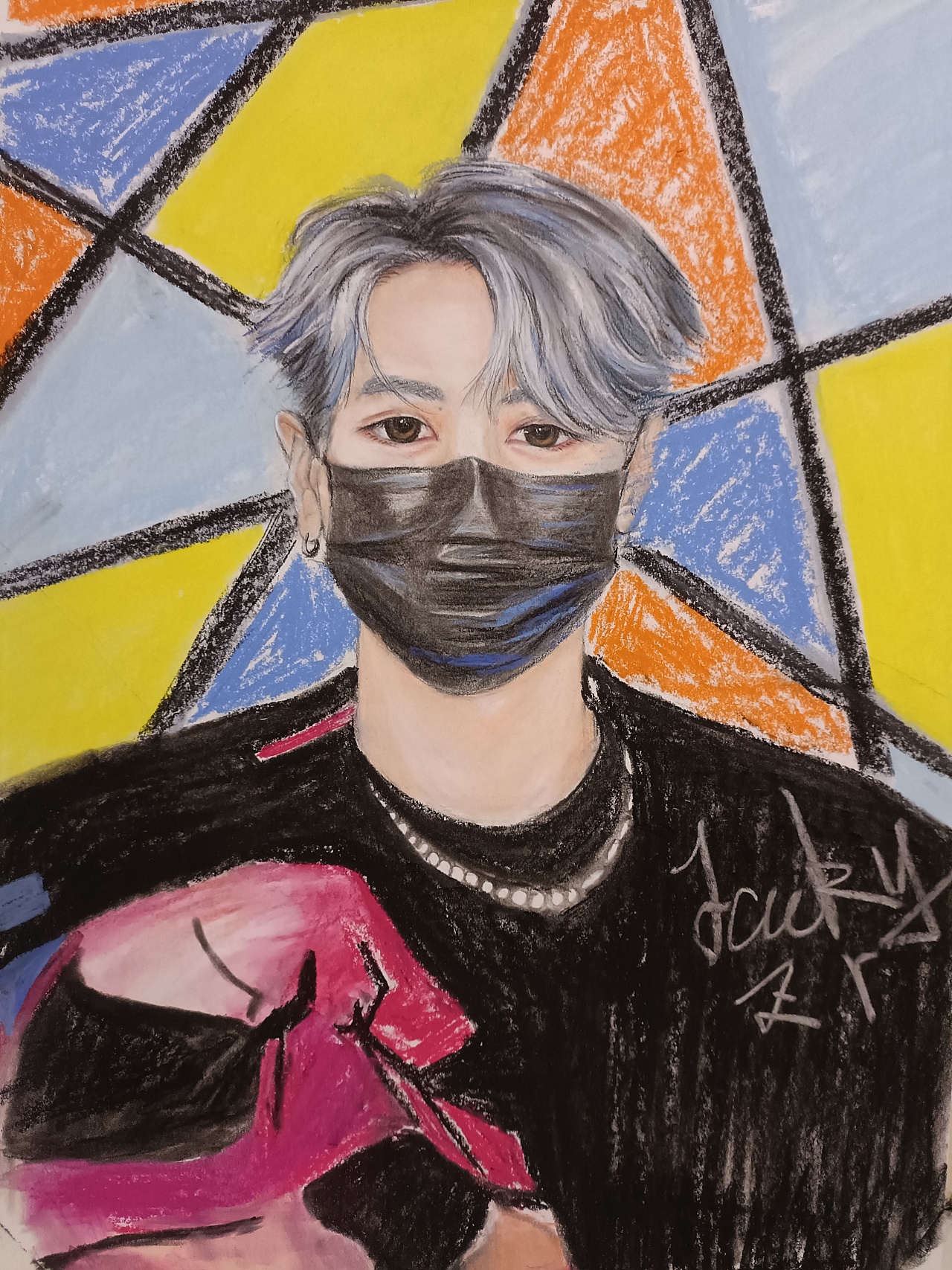 色粉人像王嘉爾