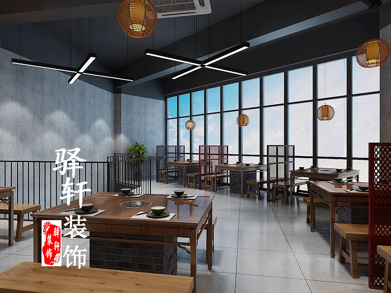 个性餐厅设计 合肥专业餐厅装修公司 地锅鸡店面装修
