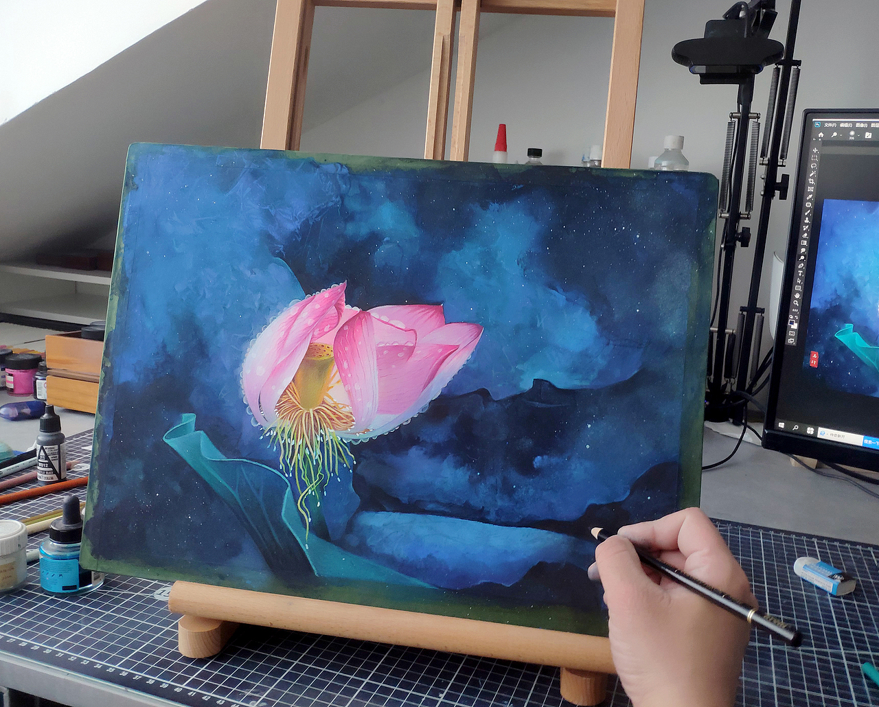 荷系列残荷（图ZMzA2Nzc0NTA0） - 绘画 - 站酷设计师马行画彩铅原创素材 - 站酷ZCOOL