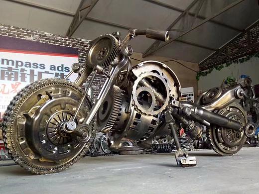 疯狂摩托 铁艺雕塑重金属朋克风