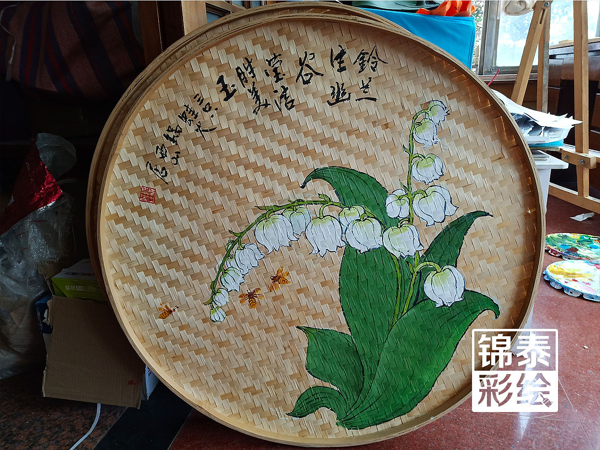 昆明三只蛙火锅簸箕彩绘——昆明锦泰彩绘（图ZMjE4MzU4NTA0） - 其他手工艺 - 站酷设计师云南锦泰彩绘原创素材 - 站酷ZCOOL