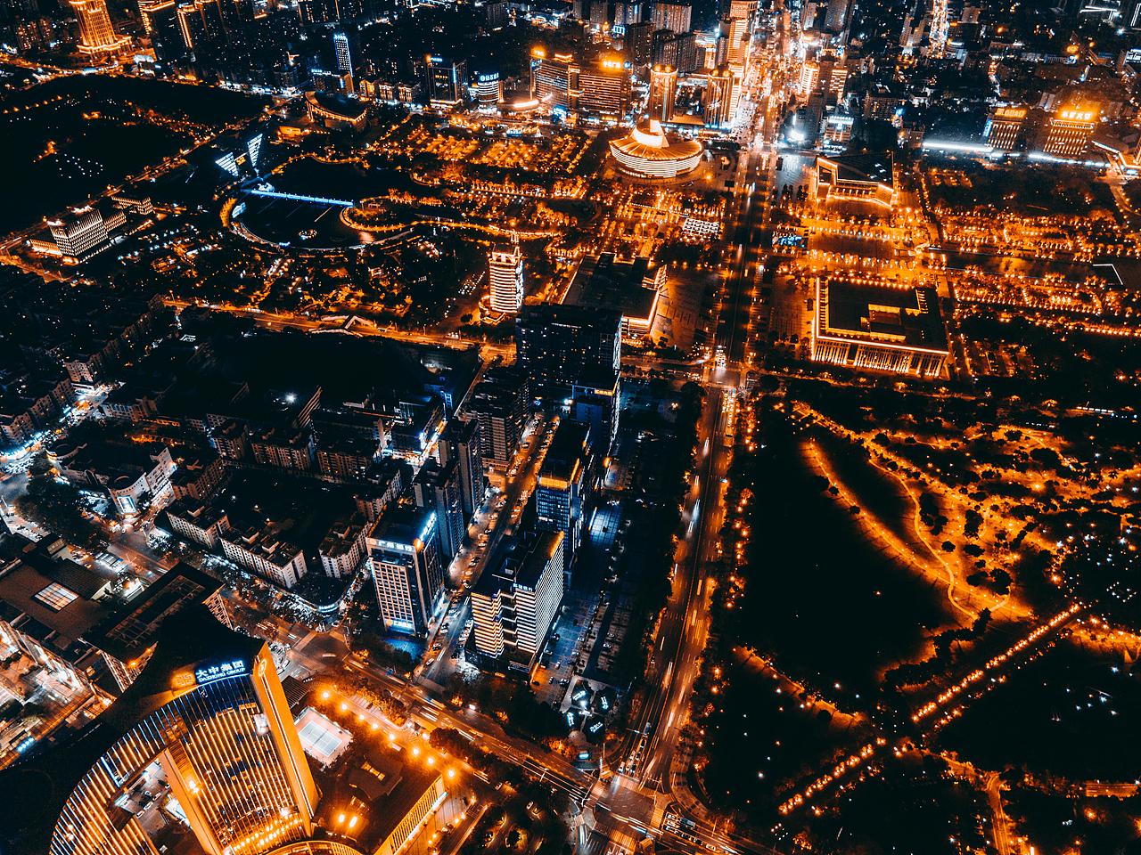 东莞南城夜间航拍