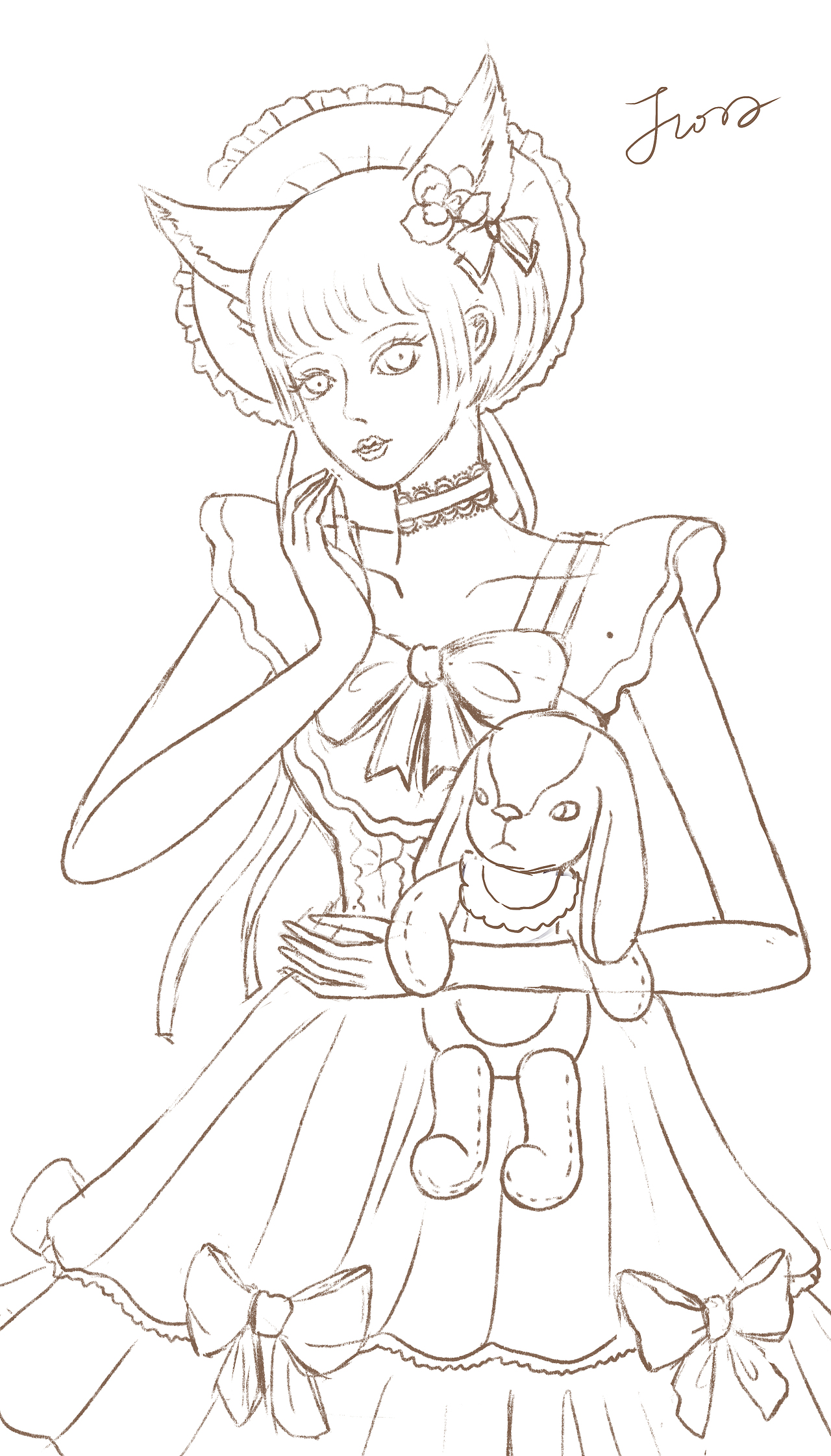 微写实 轻甜暗黑萝莉微人物形象半身设计