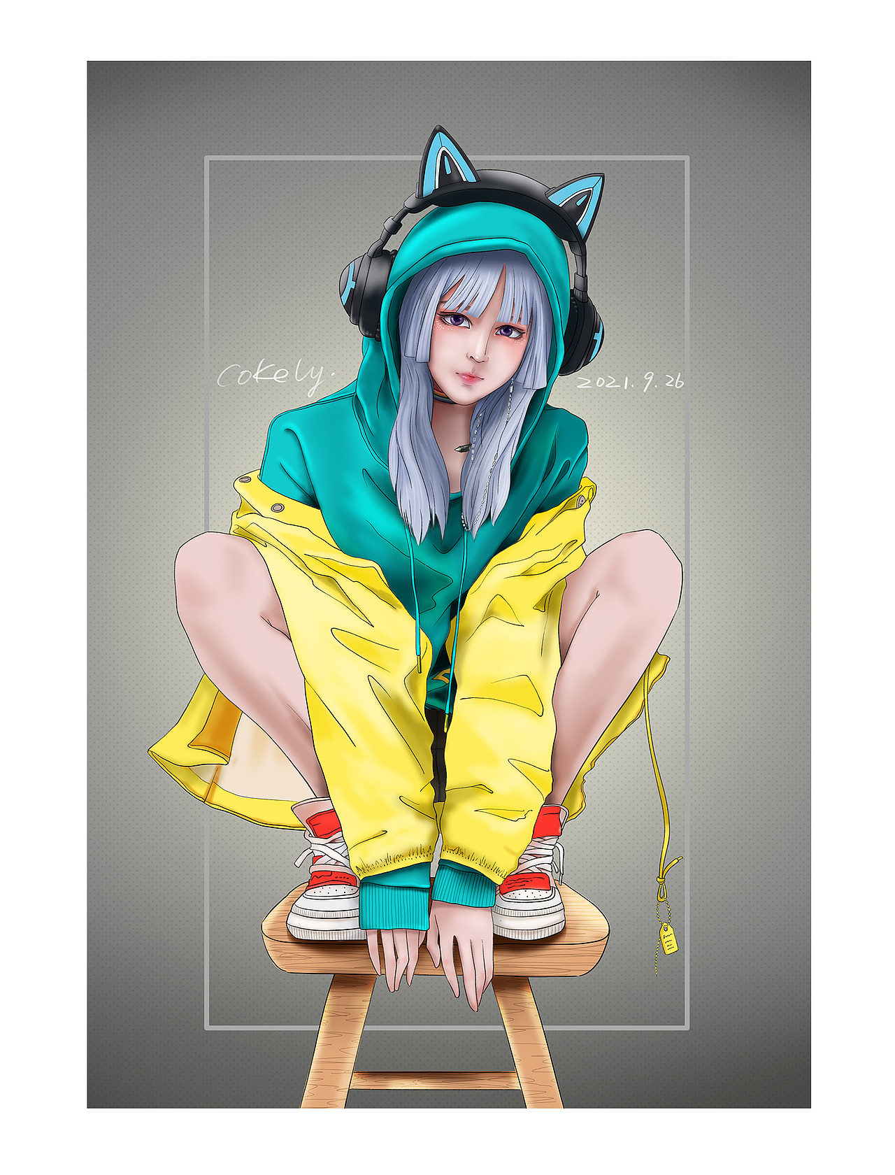 手绘人物插画六