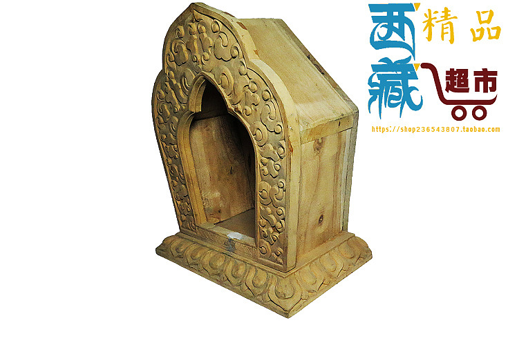 青藏高原雕刻彩绘实木佛龛佛柜
