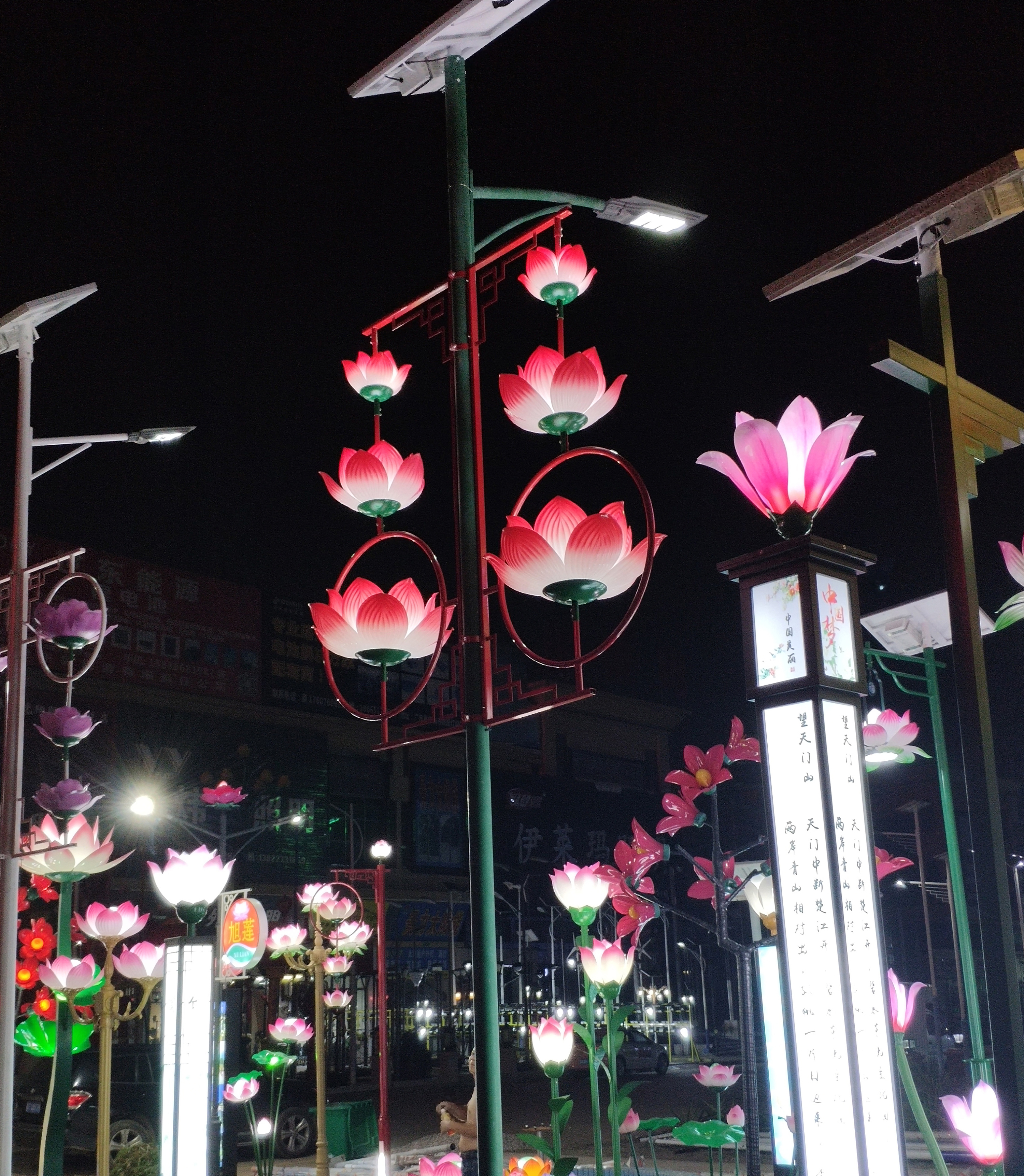 世博光电荷花灯道路灯杆装饰节日灯荷花路节日生产厂家|摄影|产品摄影