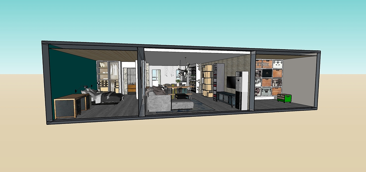 室内设计(现代工业风格混搭)