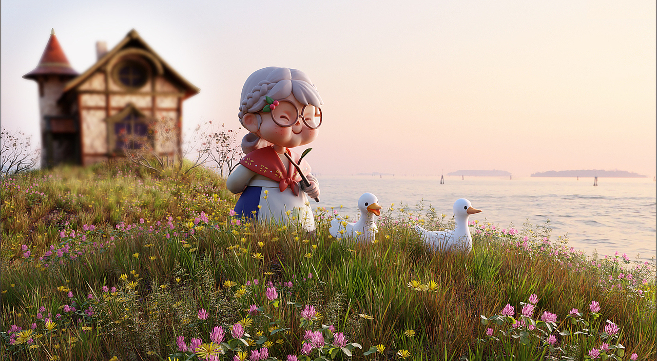 花花奶奶—赶鸭子奶奶（图ZMjY0Mjg0ODUy） - 手办/模玩 - 站酷设计师果果妞的森女原创素材 - 站酷ZCOOL