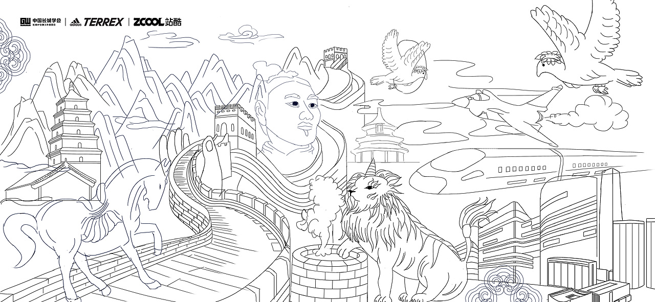 传统与现代的碰撞-长城（图ZMjc2NjUyNzQ0） - 图案 - 站酷设计师大雯雯宝贝原创素材 - 站酷ZCOOL