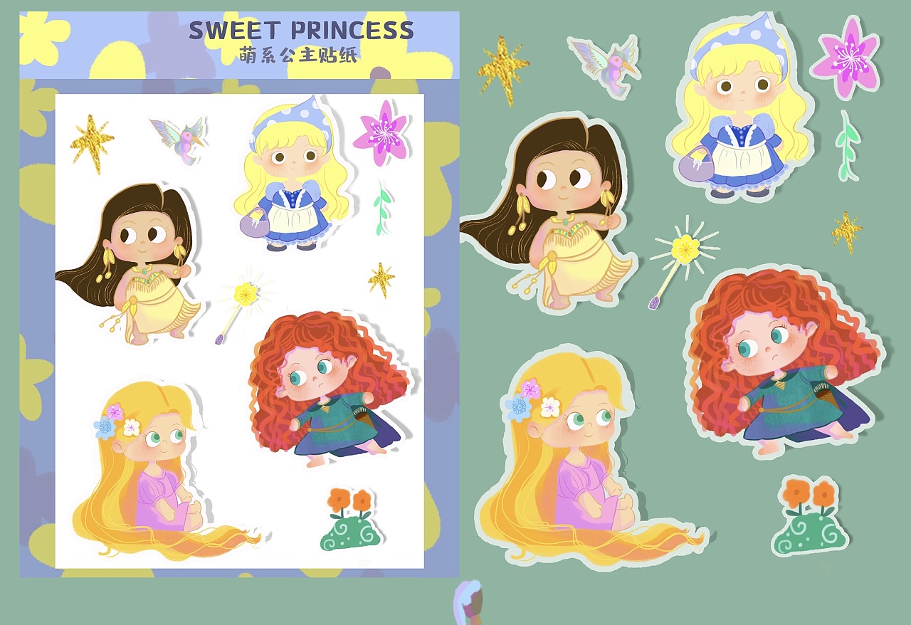 萌系公主·和纸胶带贴纸文创